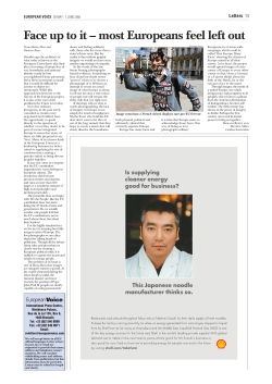 Face up to it &ndash; most Europeans feel left out