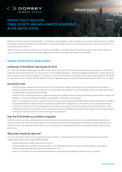 private equity bulletin trade secrets and non