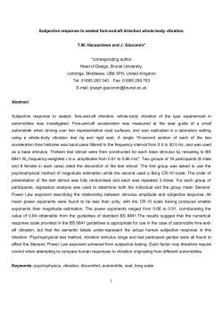 Subjective response to seated fore-and-aft direction whole