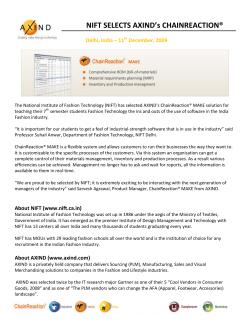NIFT SELECTS AXIND`s CHAINREACTION