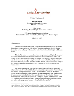 Read Testimony - Muslim Advocates