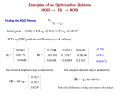 Examples of an Optimization Scheme HOCl&rarr; TS &rarr; HClO