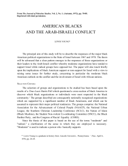 american blacks and the arab-israeli conflict