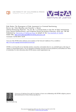 Risk Redux: The Resurgence of Risk Assessment in Criminal