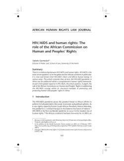 HIV/AIDS and human rights: The role of the African Commission on
