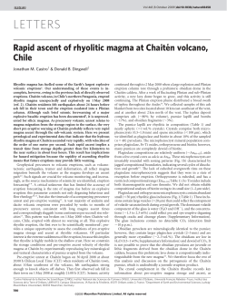 Rapid ascent of rhyolitic magma at Chait&eacute;n volcano, Chile, Nature