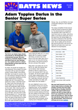 BATTS NEWS October - BATTS Table Tennis Club