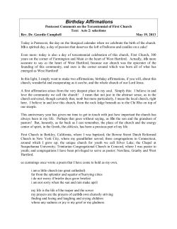 May 19, 2013 - First Church of West Hartford