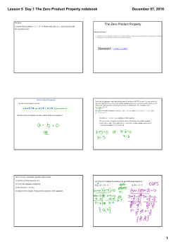 Lesson 5 Day 1 The Zero Product Property.notebook