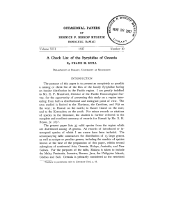 A Check List of the Syrphidae of Oceania