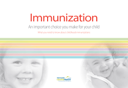 Immunization An Important Choice You Make For Your Child