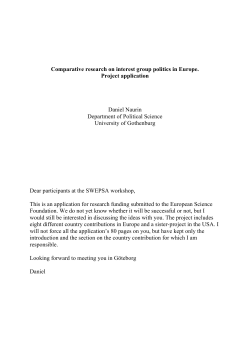 Comparative research on interest group politics in Europe. Project