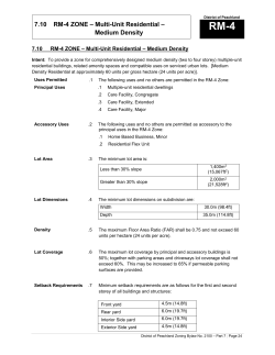 7.10 RM-4 ZONE &ndash; Multi-Unit Residential &ndash; Medium Density