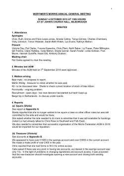 1 mortimer`s morris annual general meeting sunday 4 october 2015