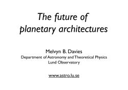 The future of planetary architectures