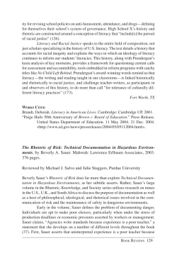 The Rhetoric of Risk