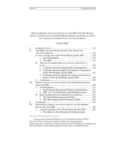 Human Rights Accountability of the IMF and the World Bank