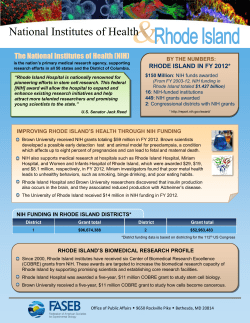Rhode Island and the Value of NIH Funding