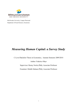 Measuring Human Capital: a Survey Study