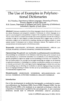 The Use of Examples in Polyfunc- tional Dictionaries