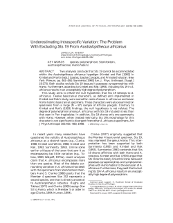 The Problem With Excluding Sts 19 From Australopithecus africanus