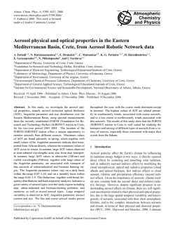 Aerosol physical and optical properties in the Eastern Mediterranean