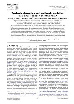 Epidemic dynamics and antigenic evolution in a single season of