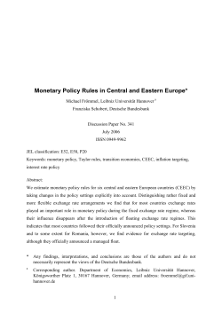 Monetary Policy Rules in Central and Eastern Europe*
