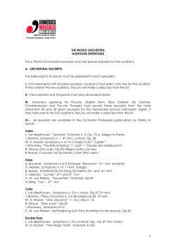 THE WORLD ORCHESTRA AUDITIONS