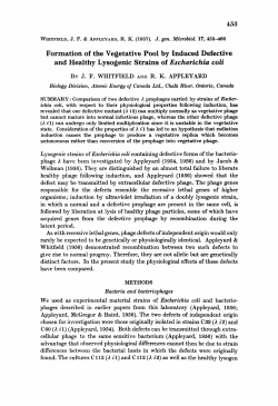 Formation of the Vegetative Pool by Induced