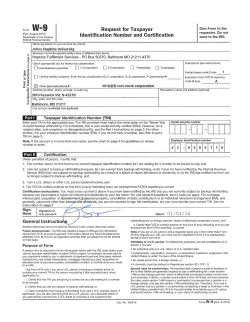 HFS W-9 Form  - Johns Hopkins University