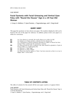 Facial Dystonia with Facial Grimacing and Vertical