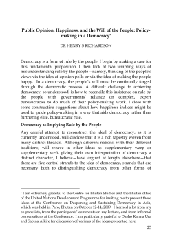 Public Opinion, Happiness, and the Will of the People