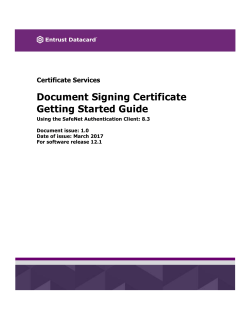 Document Signing Certificate Getting Started Guide
