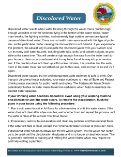 Discolored Water - City of Portsmouth