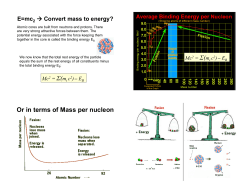 Mc2 = &Sigma;(m Mc2 = &Sigma;(m Or in terms of Mass per nucleon