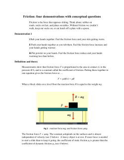 Friction: four demonstrations with conceptual questions