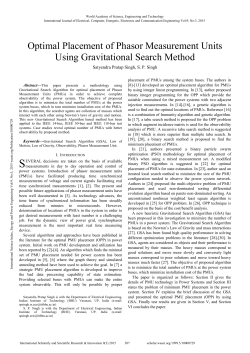 Optimal Placement of Phasor Measurement Units Using