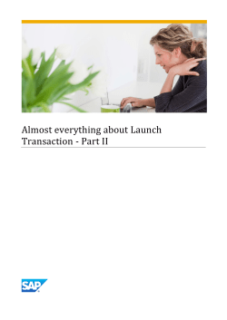 Almost everything about Launch Transaction - Part II