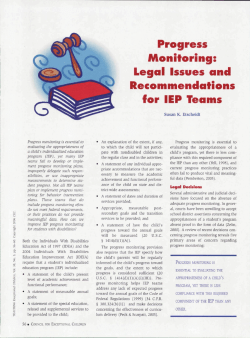 Progress Monitoring: Legal issues and ilecommendations for lEP