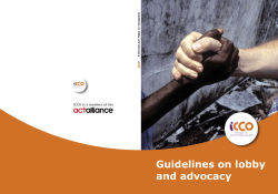 Guidelines on lobby and advocacy