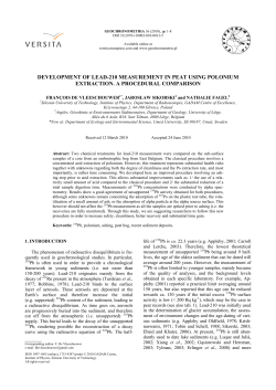 development of lead-210 measurement in peat using polonium