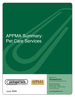 APPMA Summary: Pet Care Services