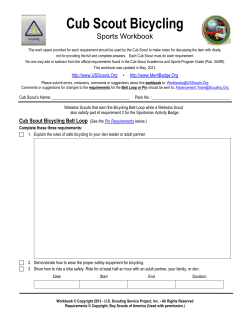 Cub Scout Bicycling Worksheet