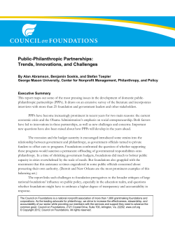 Public Philanthropic Partnerships: Trends