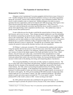 The Expansion of American Slavery