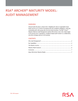 RSA&reg; ARCHER&reg; MATURITY MODEL: AUDIT MANAGEMENT