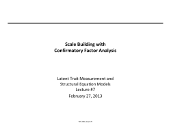 Scale Building with Confirmatory Factor Analysis