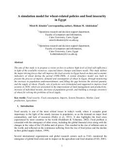 A simulation model for wheat-related policies and food insecurity in