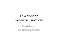 Piecewise Functions